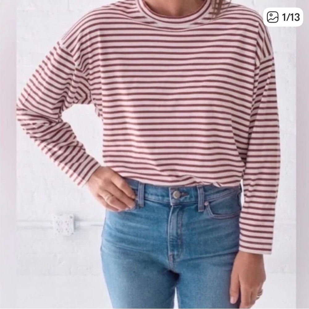 AYR The French Fry tee- Brand new in package 
Rust & White Striped Long Sleeve